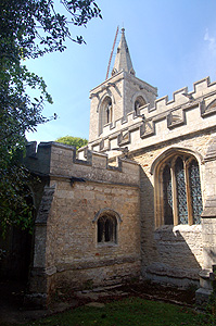 The south aisle porch and west tower May 2011
